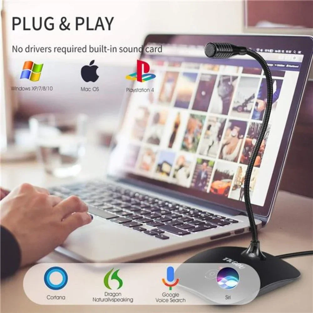 USB Computer Microphone with Mute Button,Plug&Play Condenser,desktop, PC, Laptop